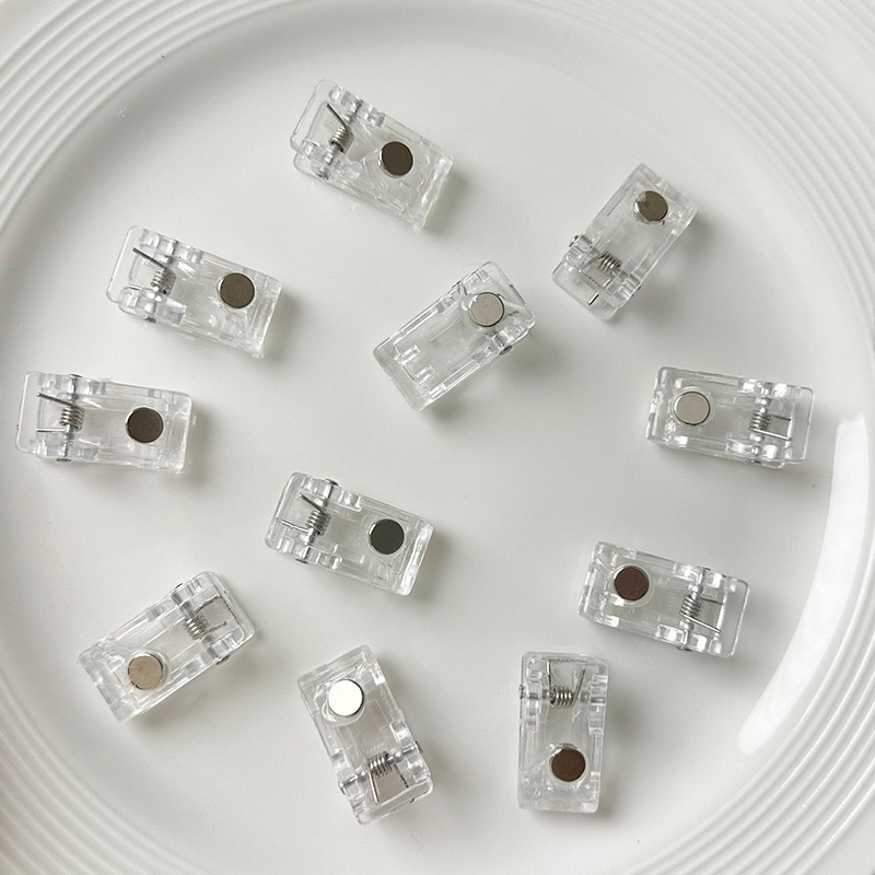 10Pcs Minimalist Clear Clip Fridge Magnets