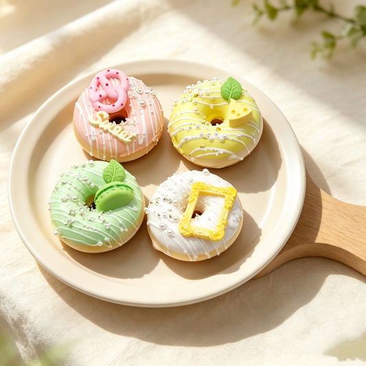 4Pcs Cute Macaron Donut Fridge Magnets Set