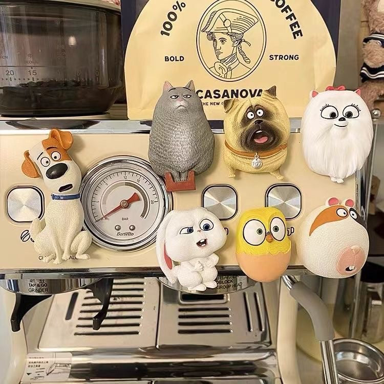 7Pcs Lovely Cartoon Pet Fridge Decor Magnets
