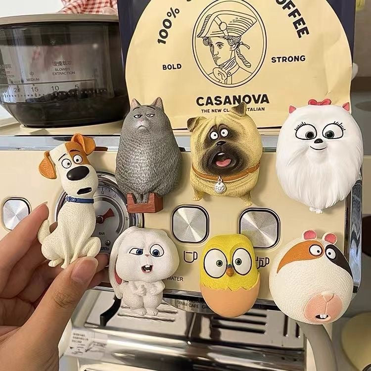 7Pcs Lovely Cartoon Pet Fridge Decor Magnets