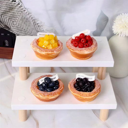 4Pcs Cute Fruit Danish Tart Fridge Magnets Set