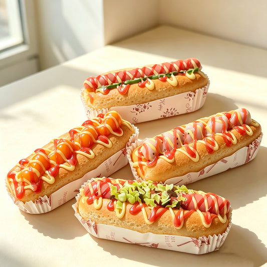 4Pcs Simulation Hot Dog Bun Fridge Magnets Set