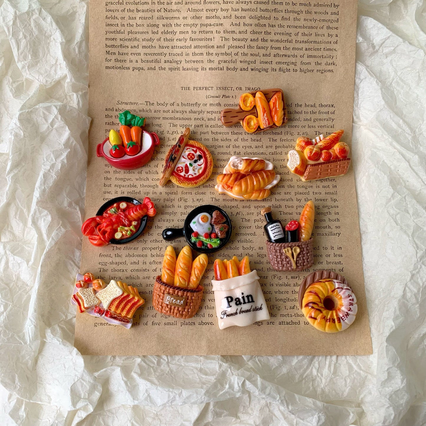 12-Piece Food Themed Fridge Magnet Set