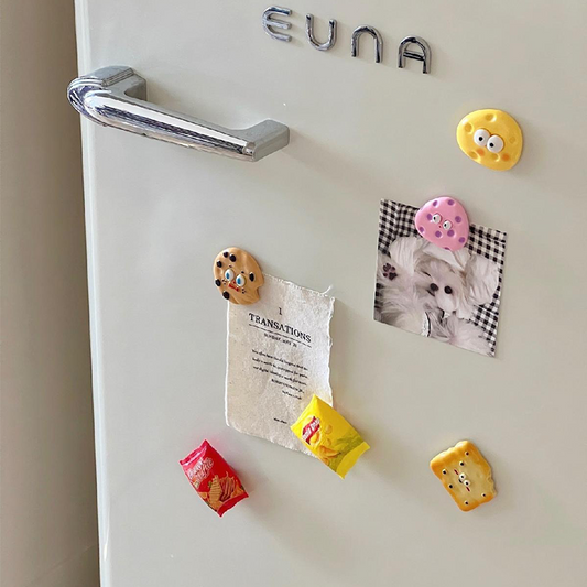 6Pcs Cartoon Snack Biscuit Fridge Magnets