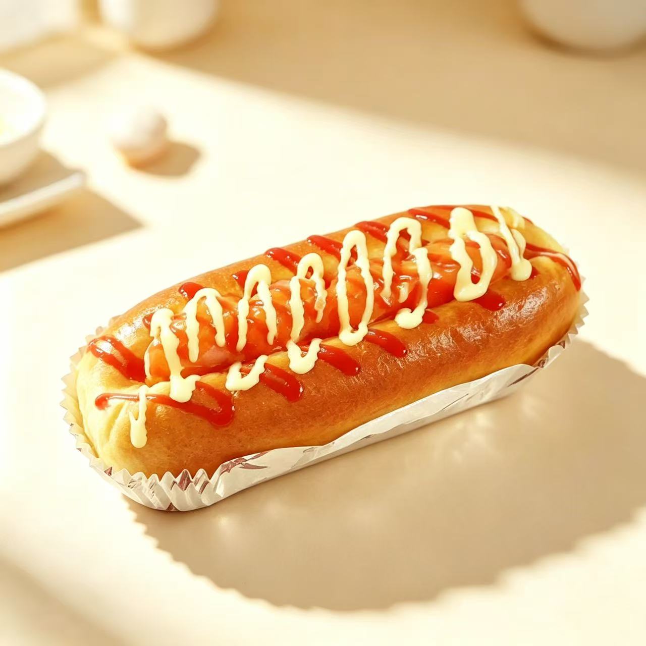 4Pcs Simulation Hot Dog Bun Fridge Magnets Set