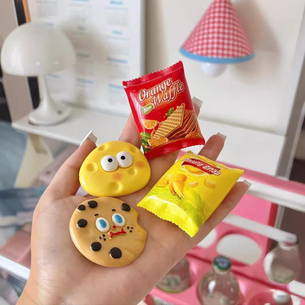 6Pcs Cartoon Snack Biscuit Fridge Magnets