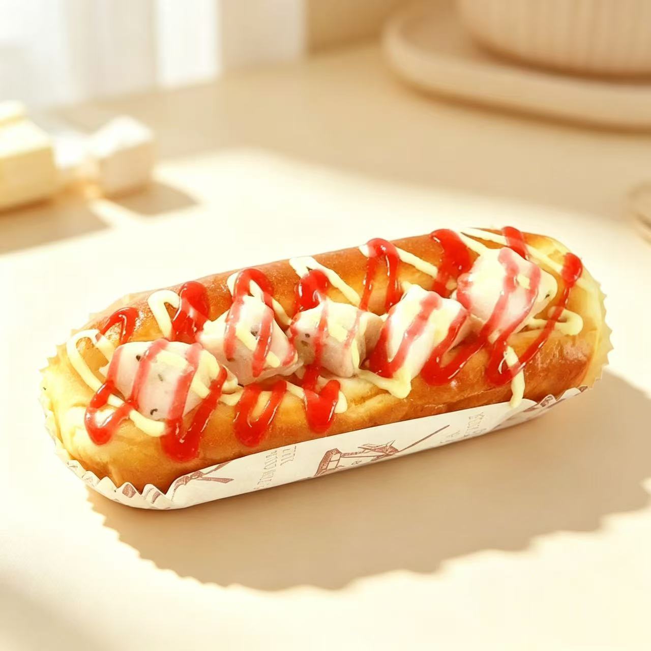 4Pcs Simulation Hot Dog Bun Fridge Magnets Set