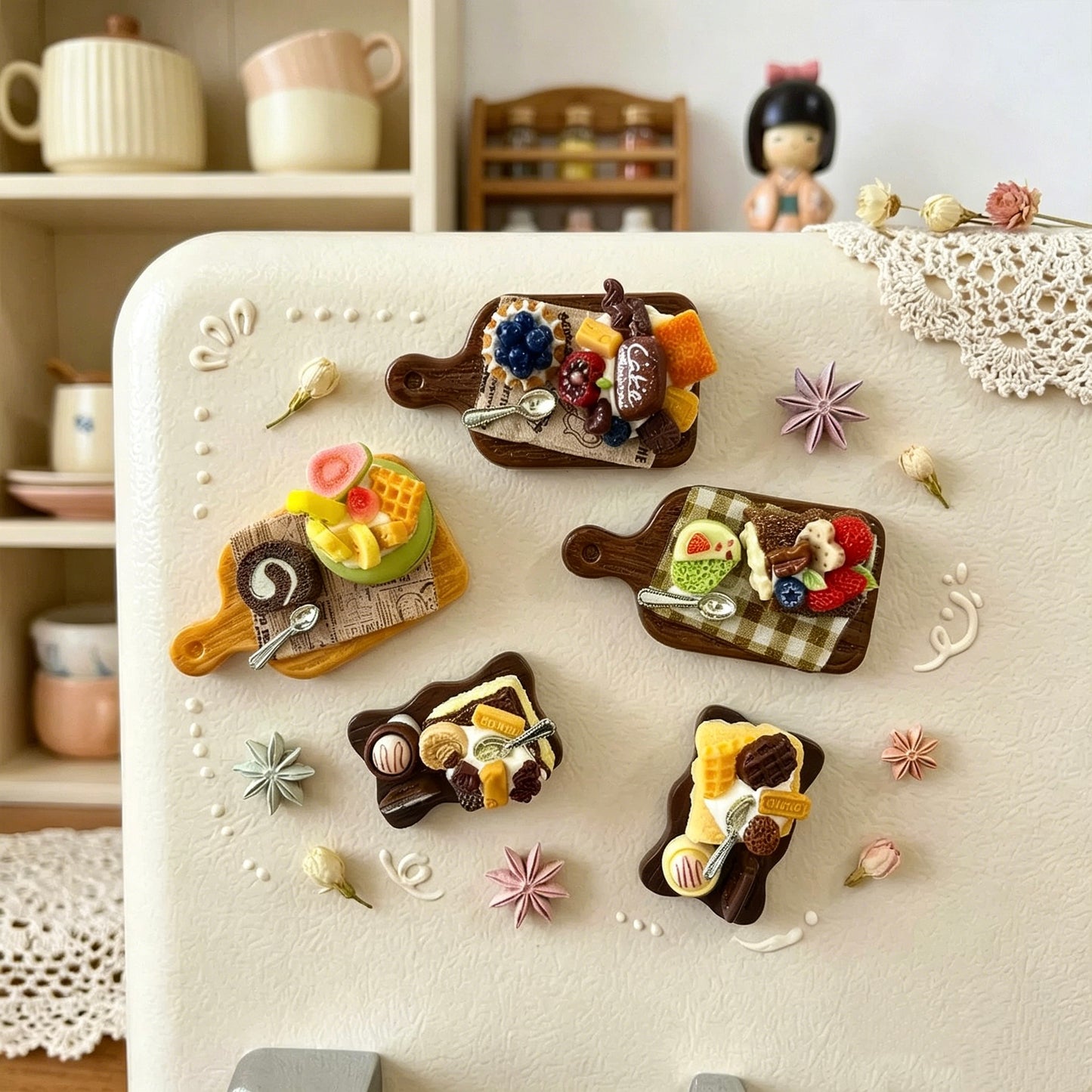 5 Pack Cute Bakery Dessert Food Fridge Decor Magnets