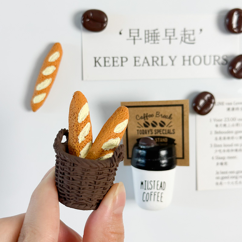 8Pcs Bakery Coffee Mini Food Fridge Magnets