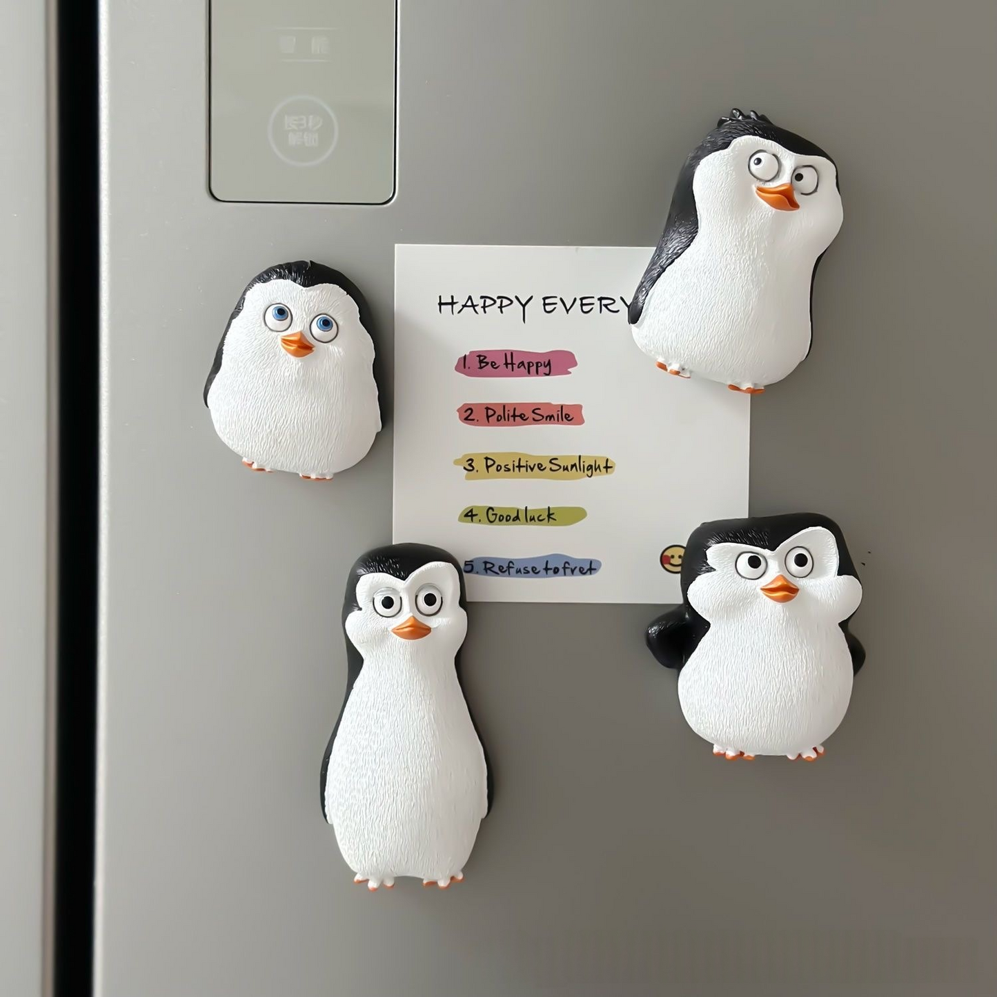 4Pcs Lovely 3D Penguin Fridge Decor Magnets