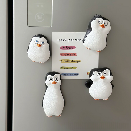 4Pcs Lovely 3D Penguin Fridge Decor Magnets