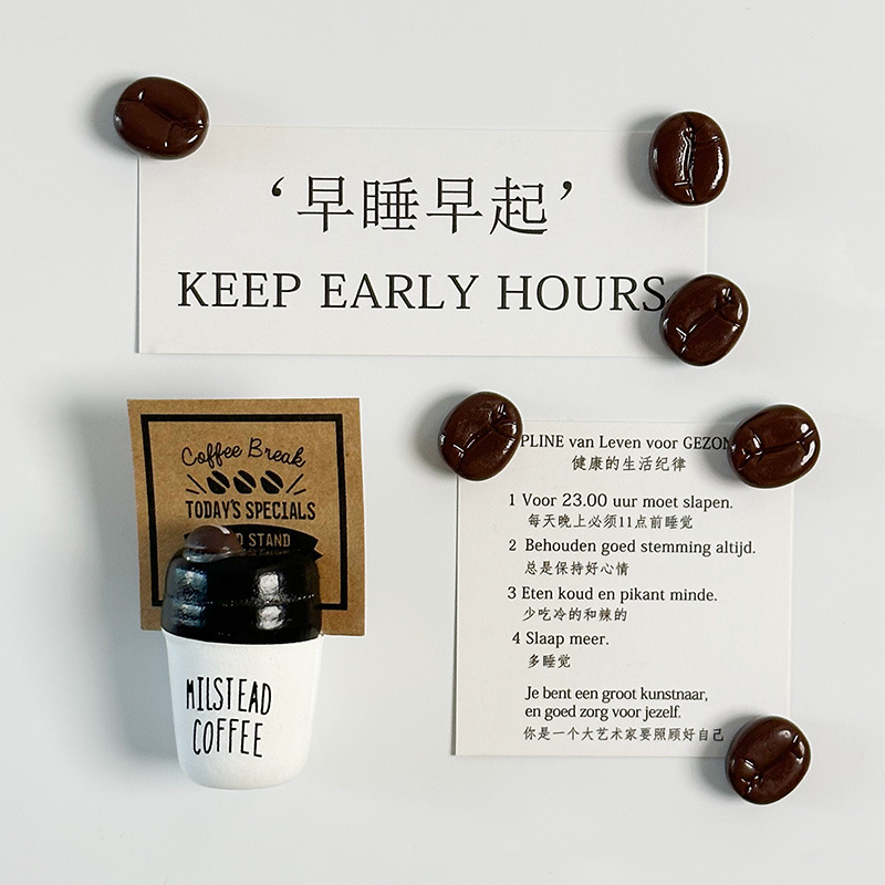 8Pcs Bakery Coffee Mini Food Fridge Magnets