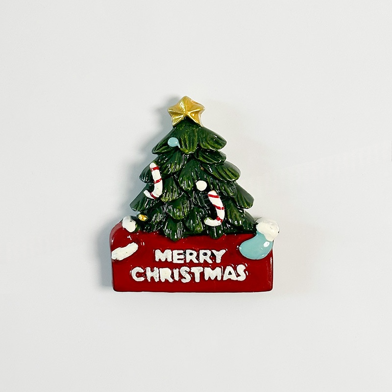 7Pcs Xmas Tree House Snowflake Fridge Decor Magnets