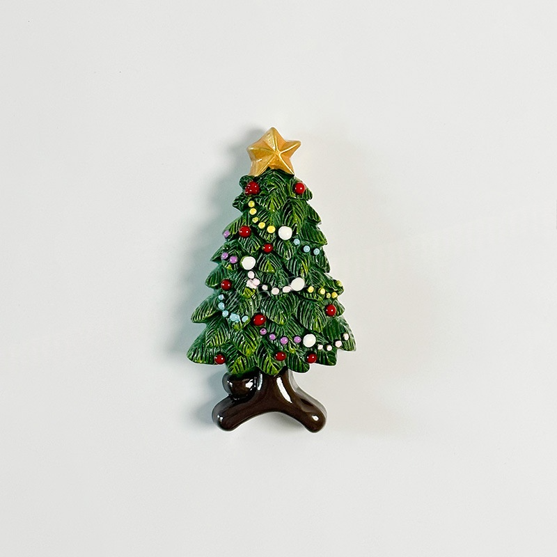 7Pcs Xmas Tree House Snowflake Fridge Decor Magnets