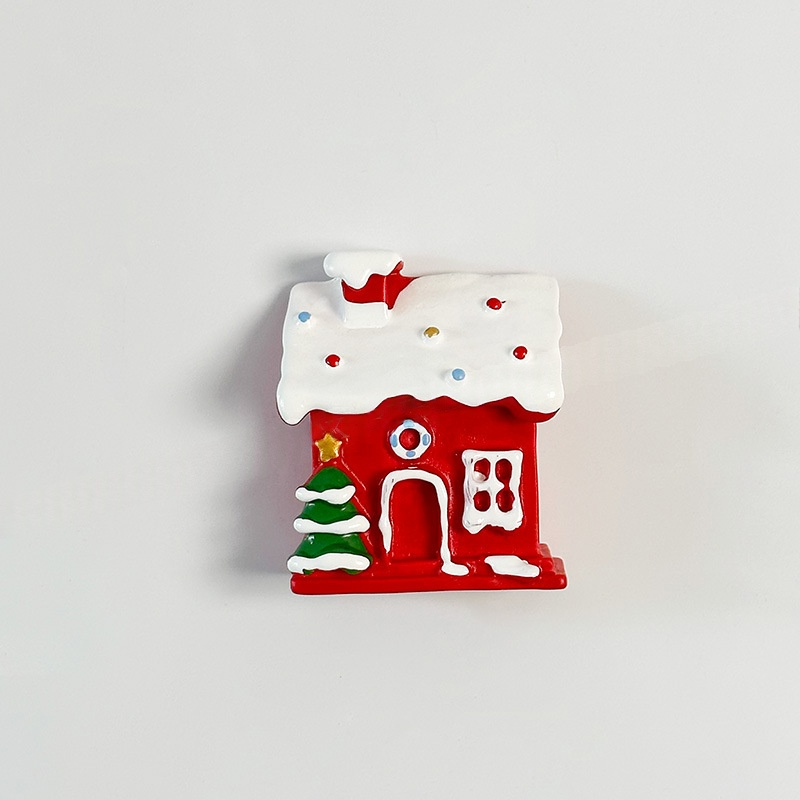 7Pcs Xmas Tree House Snowflake Fridge Decor Magnets